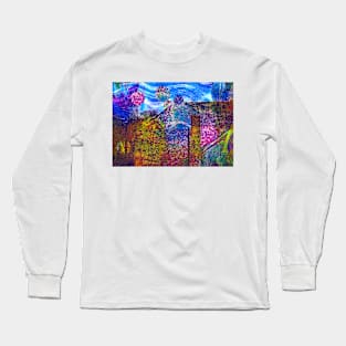 Making Planets Collaged Monoprint Long Sleeve T-Shirt